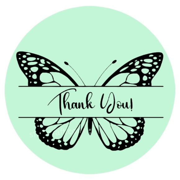thank you sticker pink for business 2 inch round sticker - Picture 3 of 15